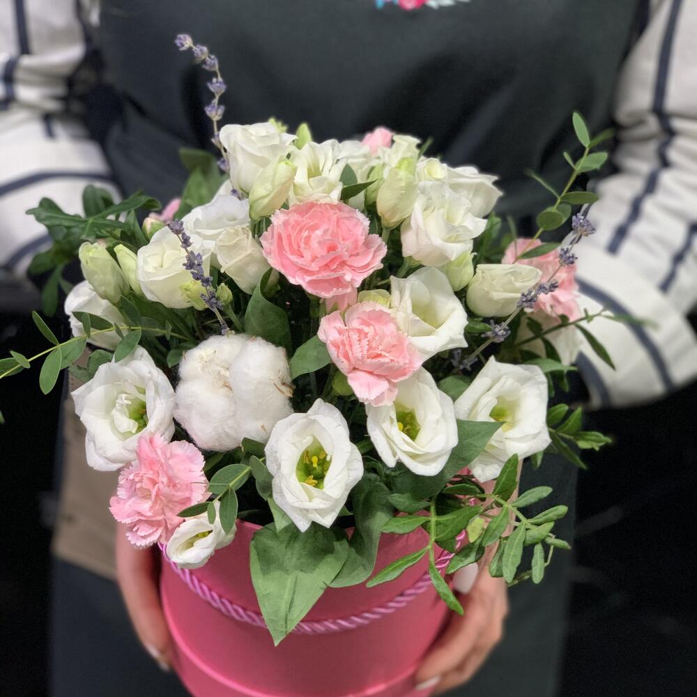 Коробочка с лавандой и хлопком